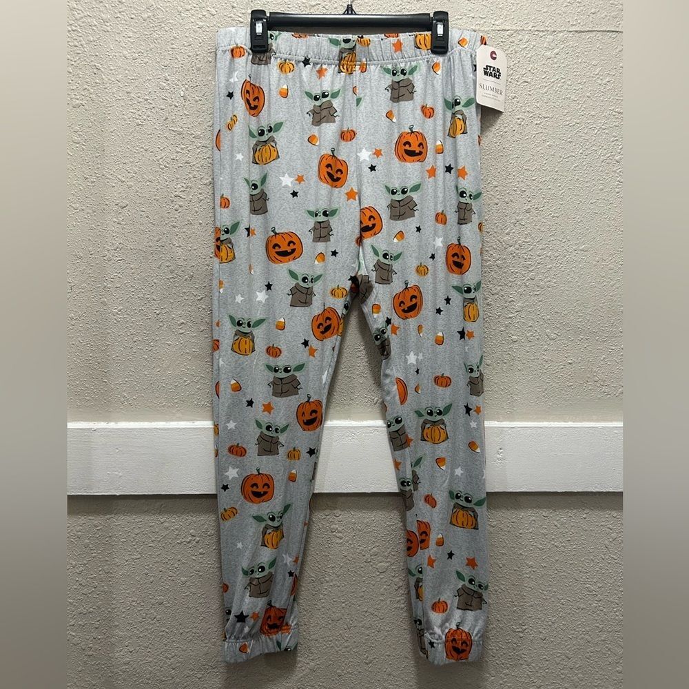 Star Wars Slumber Womens Halloween Baby Yoda Pumpkins Pajama Pants L